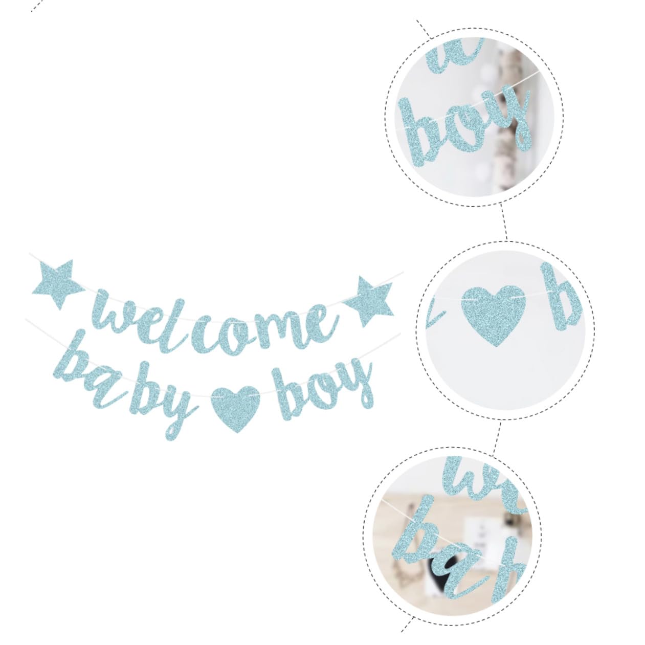 MAGICLULU 3 Decorazioni Per Feste Striscioni Per Rivelazione Del Decorazioni Per Baby Shower Striscioni Di Benvenuto Per Neonati Bandiera Da Appendere Con Glitter