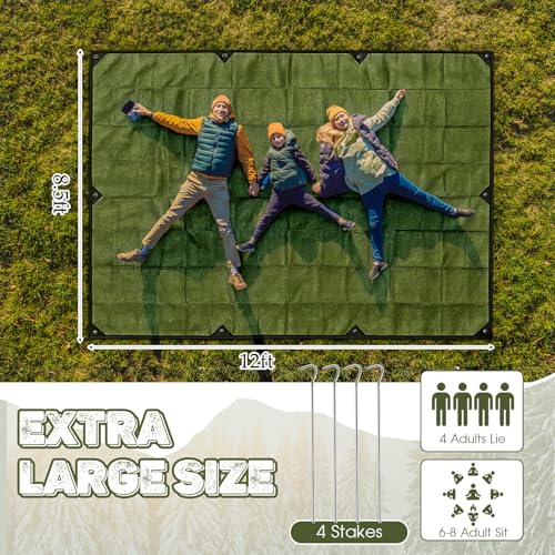 Image of Kingdder 1 Pcs Heavy Duty Emergency Blankets for Survival Camping Blanket Insulated Tarp 8.5 ft x 12 ft Outdoor Waterproof Thermal Reflective Tarp Tent Insulation for Camp Hiking Picnic