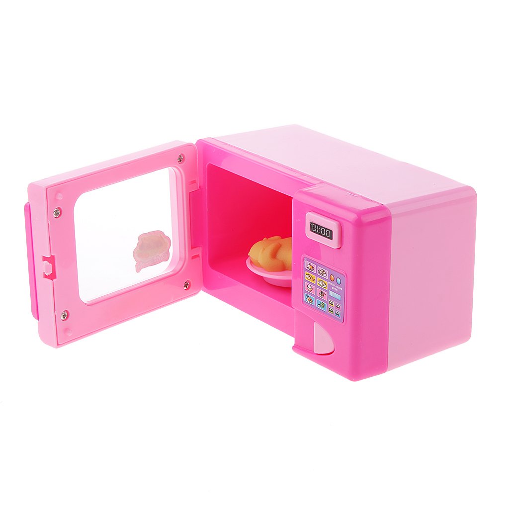 MagiDeal Kid's Plastic Mini Microwave Oven Dolls House Toys, 6.5x11.5x6.5cm (Pink)