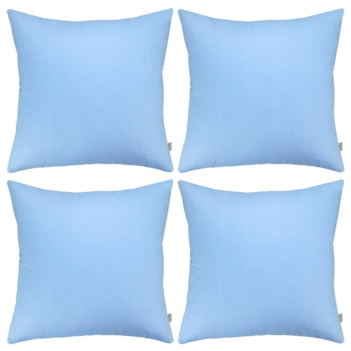 Thmyo Skyblue 4 Pack Pillow Cover,Cotton Comfortable Solid Decorative Throw Pillow Case Square Cushion Cover Pillowcase (Cover Only,No Insert) (16X16 Inch/ 40X40cm, )
