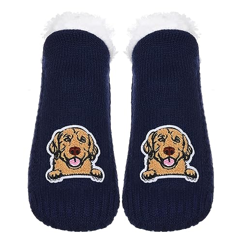 Image of ZYZX Cute Dog Slipper Socks for Women with Grips,Fuzzy Socks Indoor