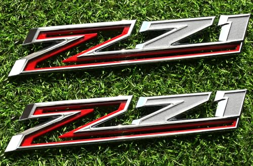 Image of 2 Pack 2019-2025 Z71 Emblem Decals Side Badges Compatible with Silverado Z71 Parts 84632695 (Chrome Red)