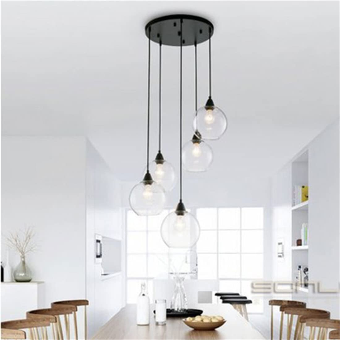 Sostituzione del Paralume della Lampada - Paralume sferico in Vetro Trasparente con Apertura a 2 estremità - D13cm D15cm D20cm D25cm D18cm - 1pz (D13cm)