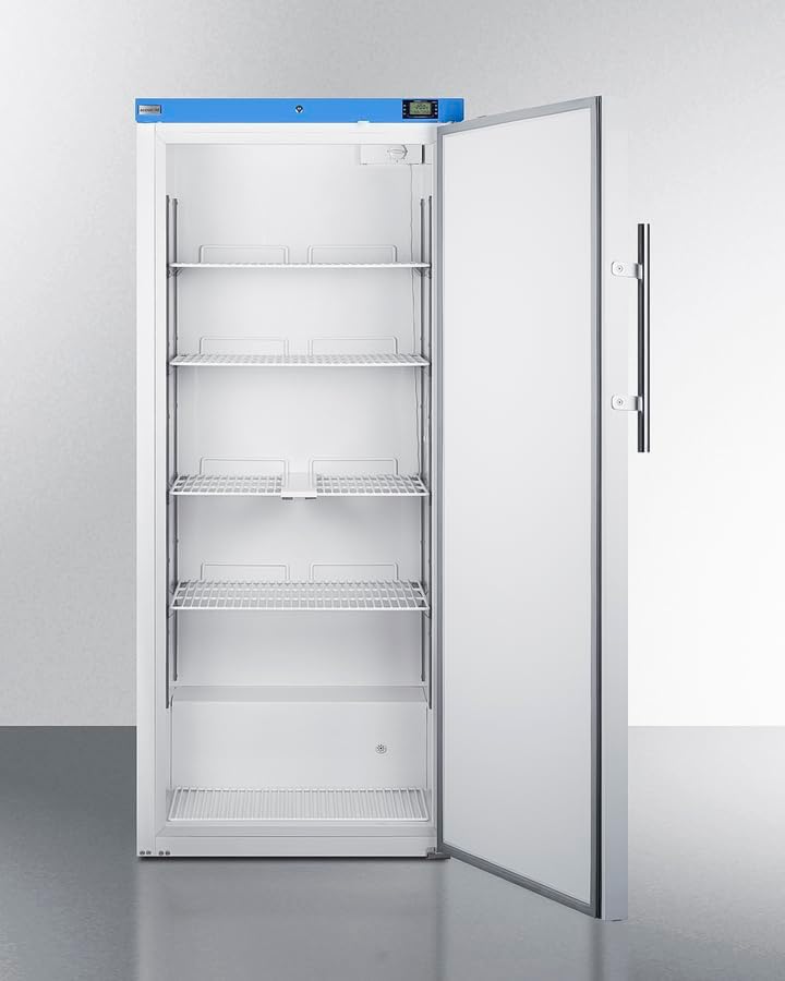 Summit 18 cu.ft. Freezer, 30” Wide, Upright, Manual Defrost, Commercial, White - AFM19WLHD (Left Handed Door Swing)