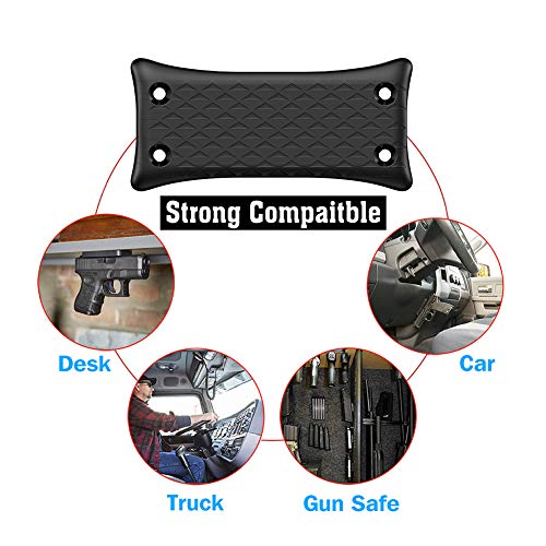 2-Pack Gun Magnet Mount, 50 Lbs Rating,Rubber Coated Gun Holder For Pistol, Handgun, Shotgun, Rifles, Revolvers, Safe, Hunting, Firearm Accessories, Using In Car, Truck, Wall, Desk, Vehicle And Home #TOP4