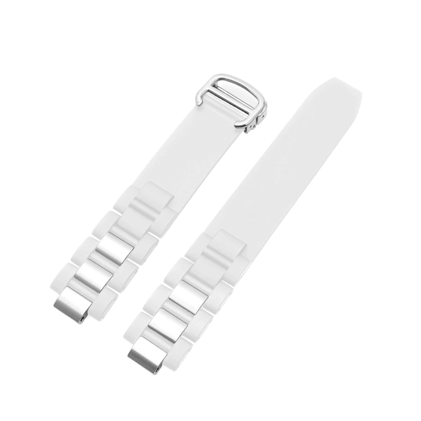 Compatible avec montre Cartier 20 mm, bracelet de rechange en caoutchouc de silicone et acier inoxydable pour Must 21 Chronoscaph Autoscaph, noir