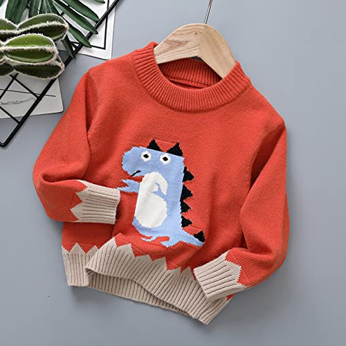 Toddler Boy Girl Fall Winter Knit Sweater Long Sleeve Dinosaur Pattern Pullover Top Warm Sweatsuit (A, 2-3 Years)3
