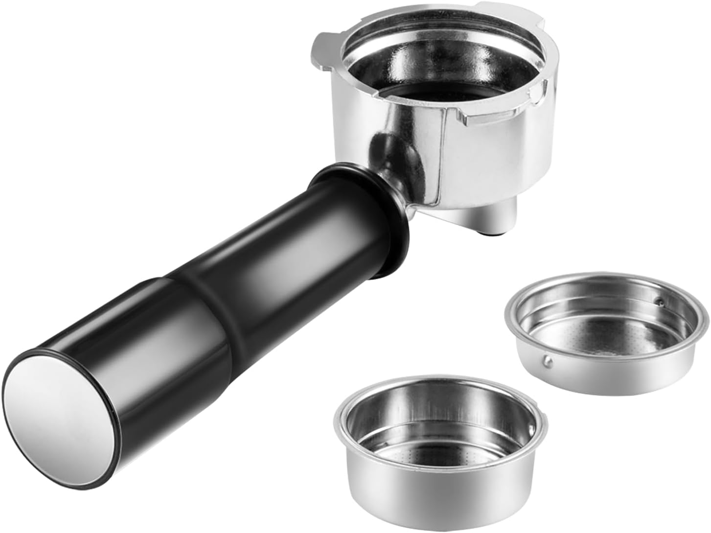 58mm Portafilter with a 2 cup filter for Neretva Model: CP6100U, 58mm Pressurized Portafilter 3 Ears, Stainless Steel Replacement Parts for Neretva Expresso Coffee Machine