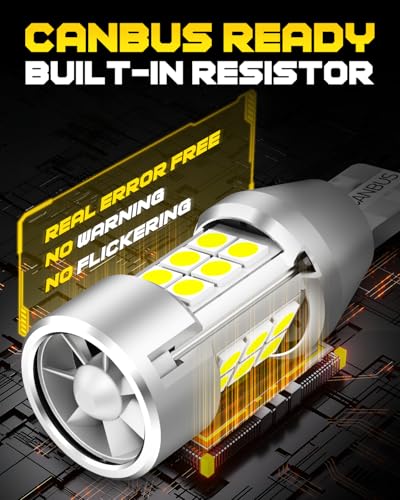 Image of AUXITO 921 912 LED Bulb Reverse Light, 600% Brighter CANBUS Error Free 912 921 led backup light bulbs, Super Bright T15 906 922 W16W LED Bulb for Back Up Tail Light, Pack of 2