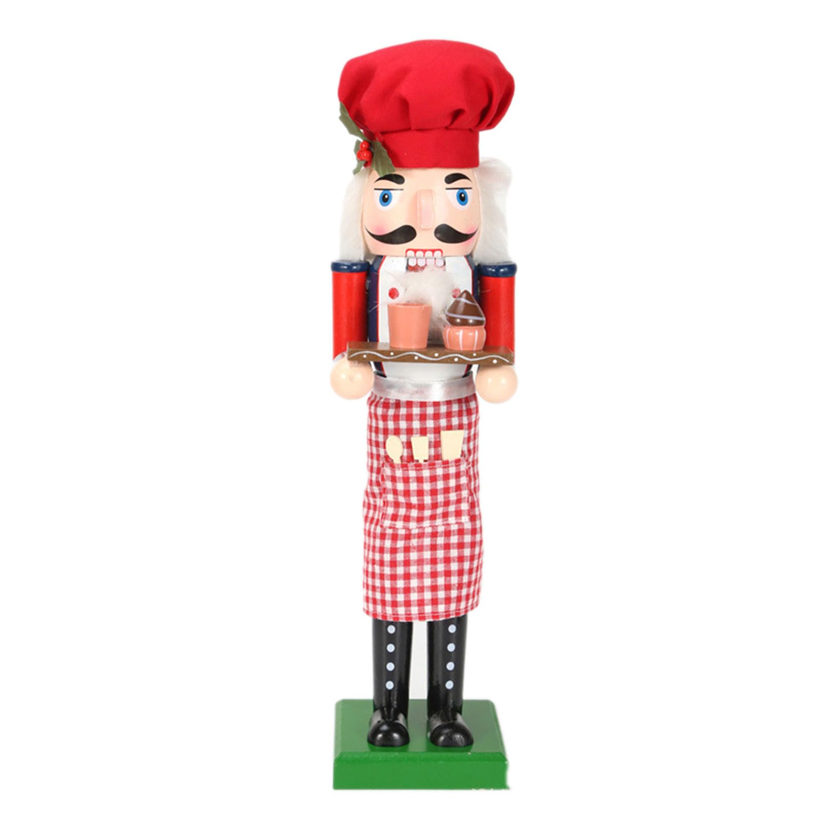 Hsioluted 15inch Baker Wood Nutcrackers Soldier Figurine Doll Christmas Decoration for Holiday Tabletop Puppet Holiday Home Wood Nutcrackers