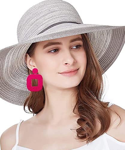 4 Pairs Beaded Earrings for Women Boho Geometric Beaded Dangle Earrings Statement Pineapple Flower Drop Earrings Colorful Summer Earrings Set Jewelry Gift3