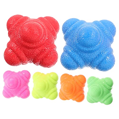 Totority 6pcs Hexagonal Reaction Balls Fitness Exercise Balls for Women Men Hand Eye Coordination Goalkeeper Training