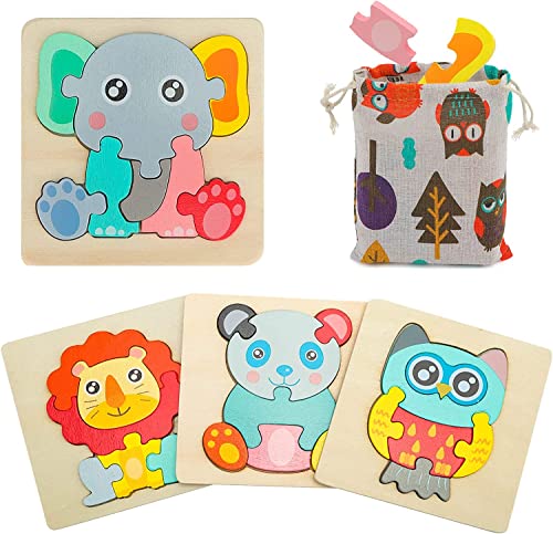 Puzzles de Madera Juguetes Bebes, Rompecabezas de Animales Montessori Juguete, Puzzles de Madera Educativos, Aprendizaje Juegos Juguetes para 1 2 3 4 Años Niños Niñas Regalos de Cumpleaños de Navidad