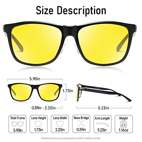 BIRCEN Night Vision Glasses for Driving: HD Anti Glare Metal Frame Men Night Driving Glasses4