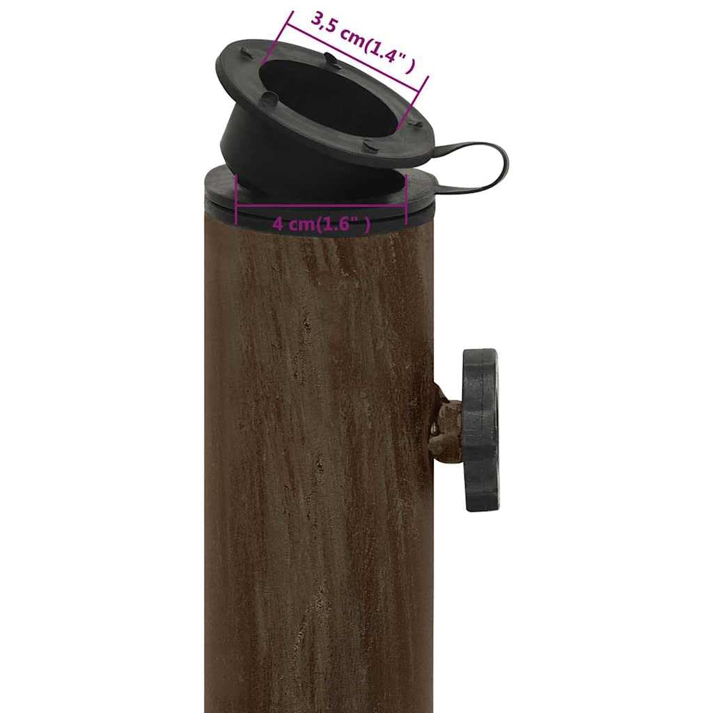 Stojak na parasol przeciwsłoneczny, z brązu, żeliwo, 40 x 40 x 32 cm, z adapterem do drążków parasoli 35-48 mm, stabilna podstawa do ogrodu, na balkon, taras, patio