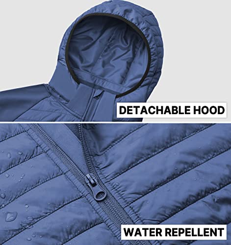 Thapower Men's Windproof Jacket Lightweight Warm Puffer Windbreakers Winter Down Jacket Thermal Hybrid Coat Hiking Water Resistant Packable #TOP3