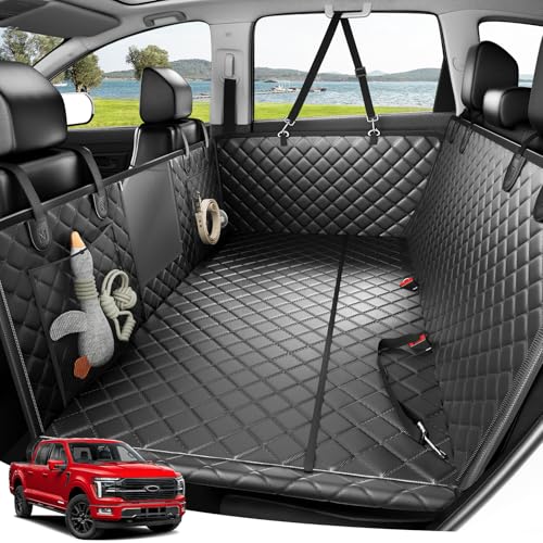 Zanch 2025 Upgraded Dog Car Seat Cover, 400 lbs Heavy Duty Hard Bottom, Waterproof & Anti-Scratch Back Seat Protector, Nonslip Pet Hammock Extender fo