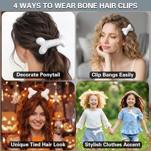 Pinzas para cabello hueso de perro SIOTMERA 4 piezas miniatura 3