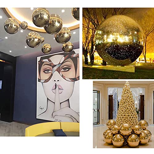 CLLX Esfera de aço inoxidável para decoração de jardim e casa, espelhada, dourada, refletiva, esfera