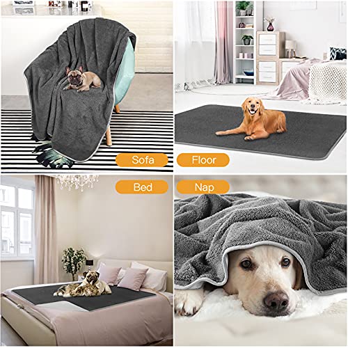 Waterproof Dog Blanket for Couch - Reversible Design 50"x60" Liquid Proof Pet Blanket for Sofa Soft Warm Flannel Sherpa Sleep for Dog Cat - Waterproof Dog Bed Cover Machine Washable - Image 7