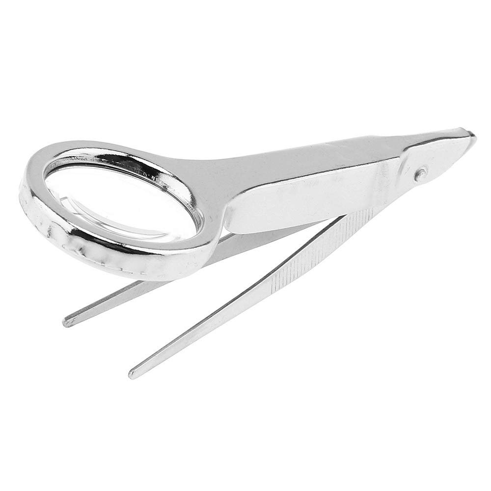 Lenti d'Ingrandimento 25mm Lente d'Ingrandimento 10X in Acciaio Inossidabile + Lente d'Ingrandimento acrilica Strumento per Lenti ottiche Portatili con pinzette