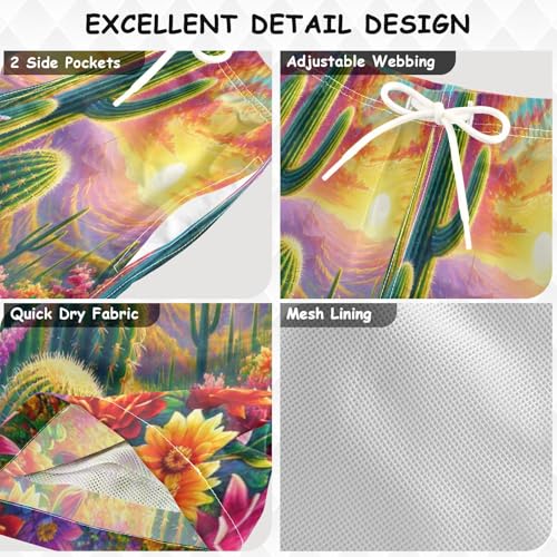 Cactus Desert Sunset Boys Swim Trunks Quick Dry Toddler Swimsuit Boy Bathing Suits Board Shorts Swimwear XL3