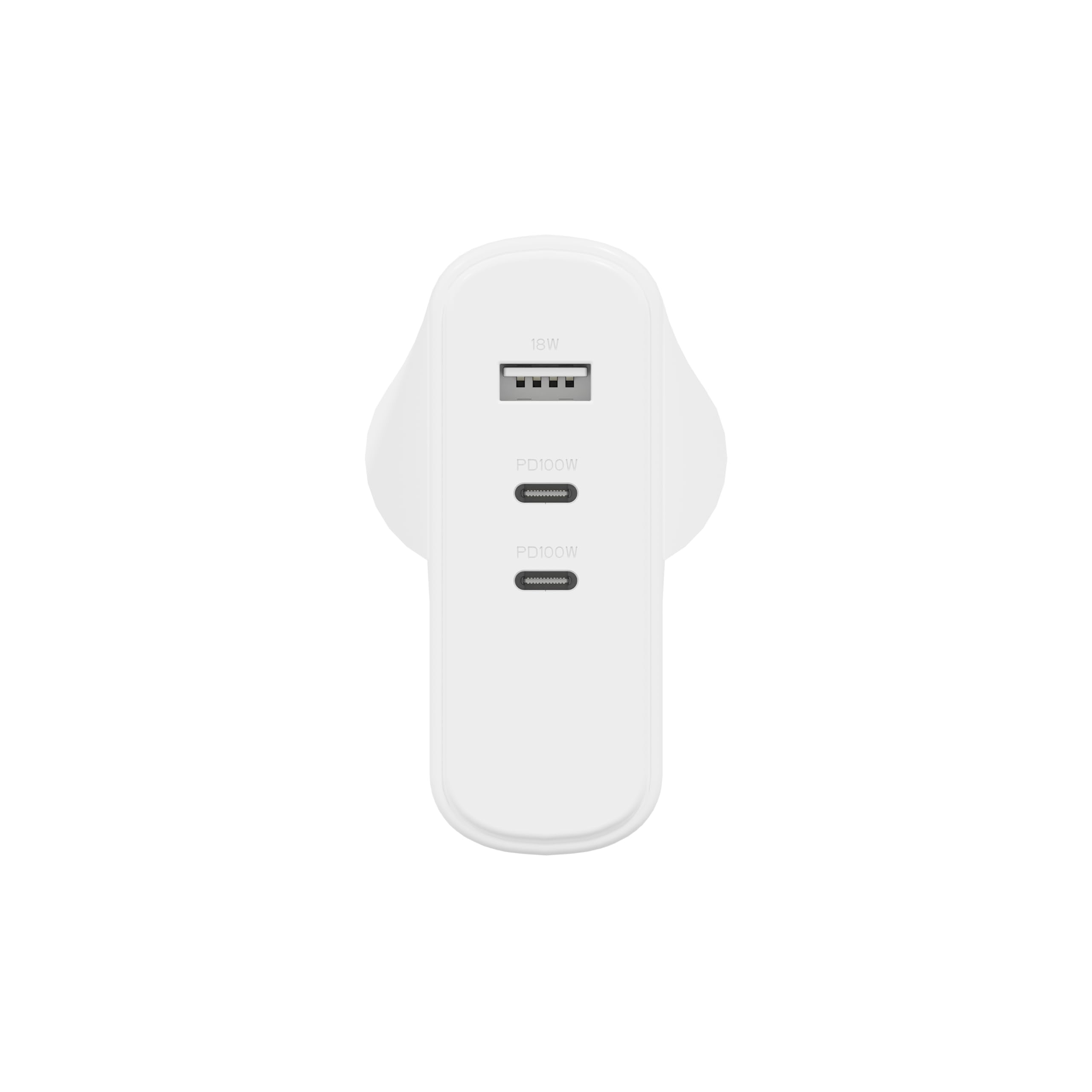 Cygnett PowerMaxx 100W GaN Multi-Port Charger – Fast Charge MacBook Pro, Laptop & Phone; 2× USB-C + USB-A, PD Power Delivery, UK Plug