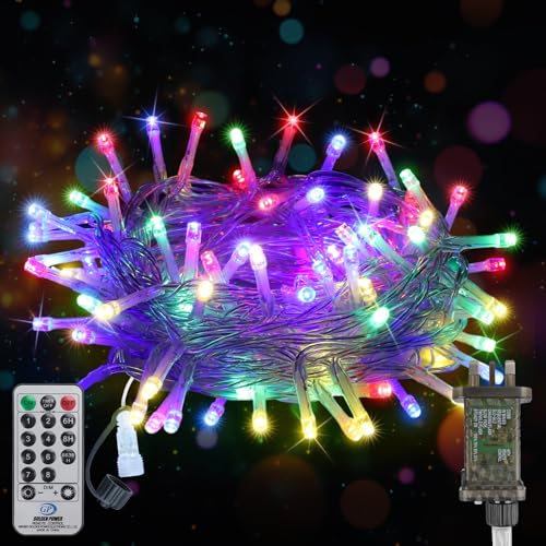 10M 100LED Christmas Lights Mains Powered Mult-iColor Connectable Fairy Lights with Plug/Remote/Timer/8 Modes Bright Waterproof Battery Lights Outside Indoor Garden Party Wedding Christmas Tree Decor