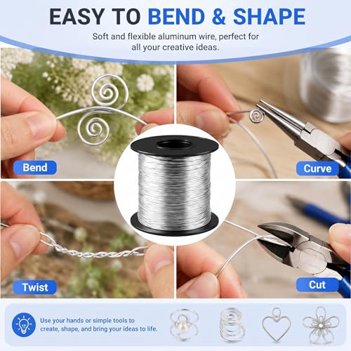 Image of Therwen 200ft 20 Gauge Stainless Steel Wire for Gardening, Electroculture, Bonsai, Jewelry Making Beading DIY Craft Pure Bare Stainless Steel Wire Spool