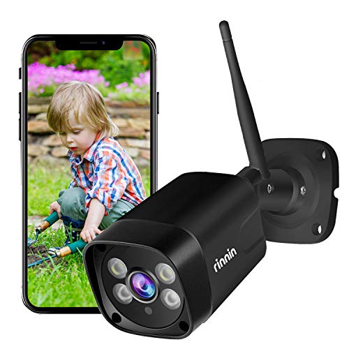 Preisvergleich Produktbild Überwachungskamera Aussen WLAN IP Kamera, Rinnin 3MP / 1296P Verdrahtet Außen Überwachungskamera mit Flutlicht, Farbnachtsicht, Zwei-Wege-Audio, IP66 Wasserdicht, Bewegungserkennung, Push-Warnungen