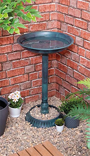 Netagon Outdoors Strong Durable Freestanding Pedestal Wildlife Bird Bath with base in Natural Garden...