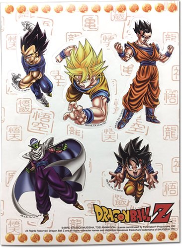 Dragonball Z Goku, Vegeta, Gohan, Piccolo & Goten Special Art Group Sticker Sheet Anime Stickers