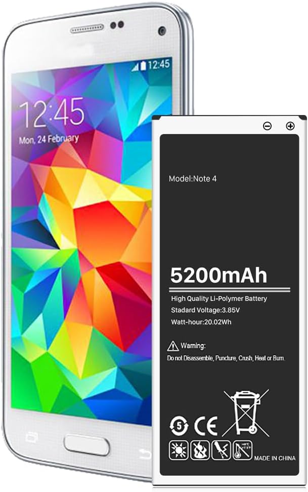 Galaxy Note 4 Battery [5200mAh] Note 4 Battery Replacement for Galaxy Note 4 N910, N910A(AT&T), N910T(T-Mobile), N910V (Verizon), N910P(Sprint) [2025 New Version]