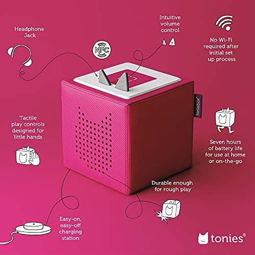 Image of Toniebox 1 Audio Player Starter Set with Playtime Puppy - Listen, Learn, and Play with One Huggable Little Box - Pink