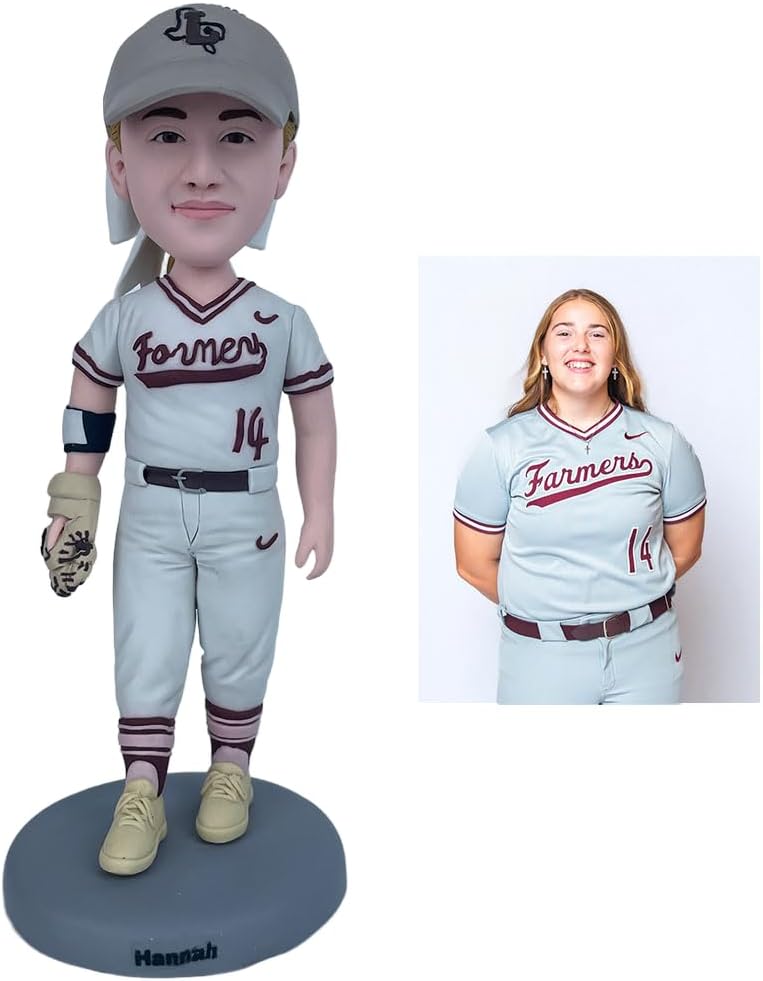 Custom Bobbleheads: Softball Player | Fully Customizable with Polymer Clay | Personalized Bobbleheads Best Gifts for, Birthday, Christmas etc.
