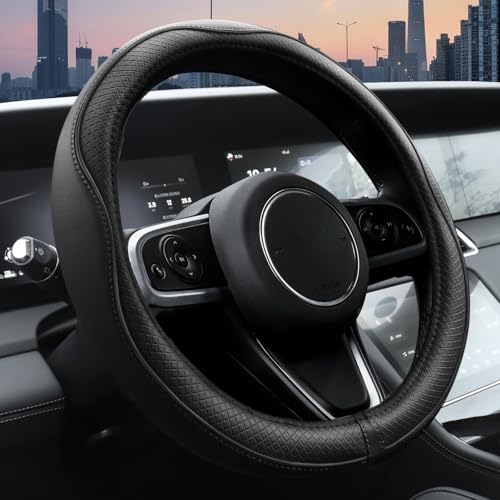 Ouzorp Car Steering Wheel Cover, Microfiber Leather Steering Wheel Covers with Anti-Slip Lining,...