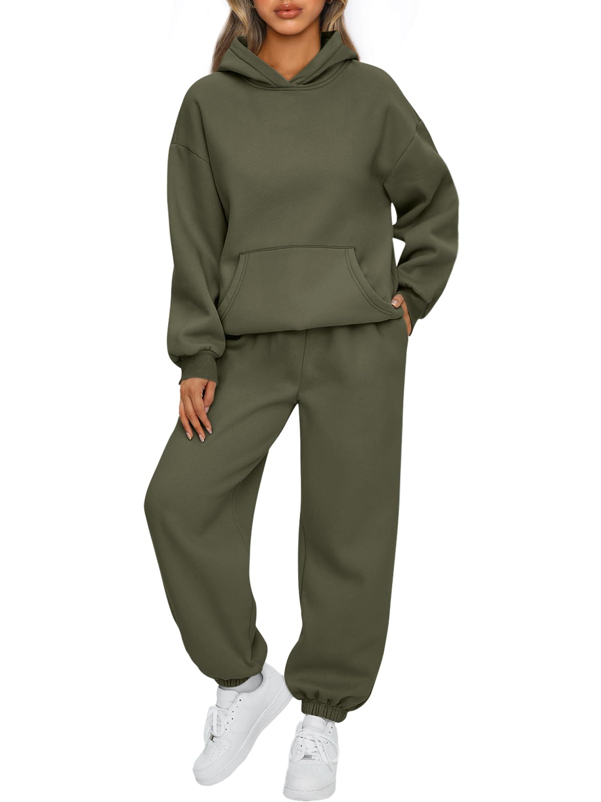 AUTOMET Womens 2 Piece Lounge Sweatsuit Fall Fashion Matching Sweat Sets | Oversized Fall Hoodies &amp; Baggy Jogger Sweatpants Fashion 2026 Outfits