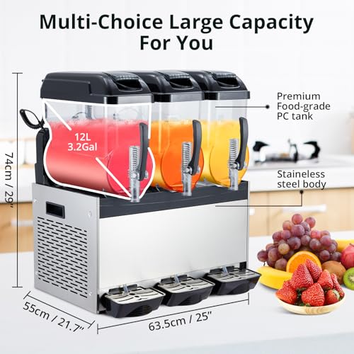 Image of Acekool Commercial Margarita Machine, 36L /9.6 Gal Frozen Margarita Machine Smoothie, Self-Cleaning, 860W Stainless Steel Slushy Machine for Snow Melts, Cocktails, Homes, Coffee Shops, Restaurants