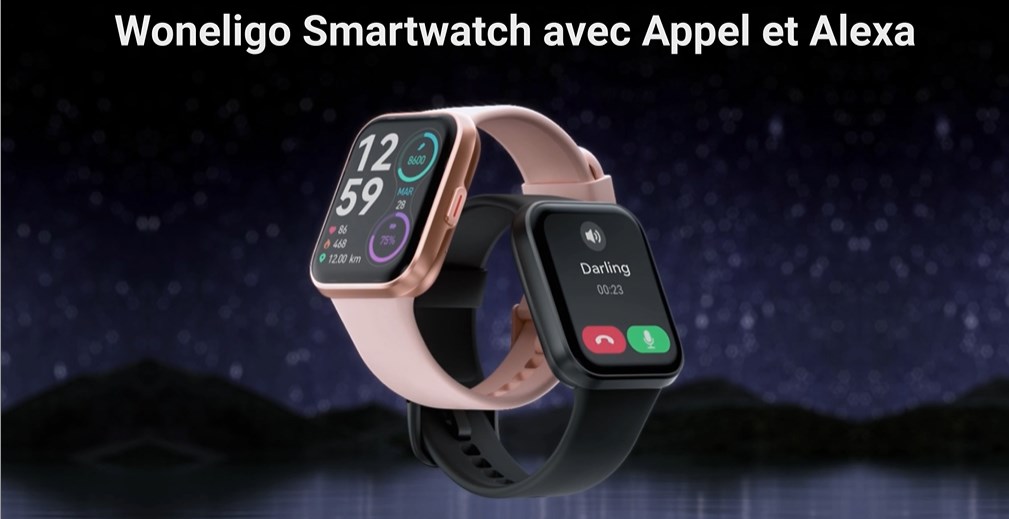 Montre Connectée Unisexe 1,83" - Appels Bluetooth, Alexa, IP68, 120+ Modes Sport, Suivi Cardio/sommeil, Compatible Android/iOS, Rose
