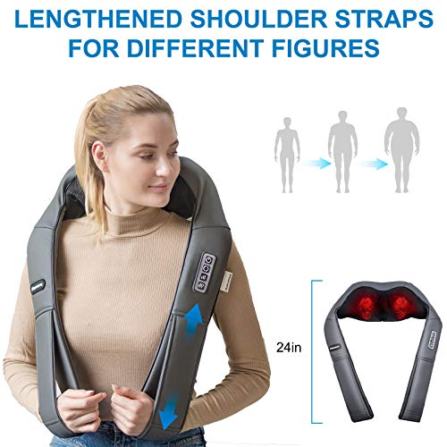 image for Phansra Back and Neck Massager Hands-Free Shiatsu Shoulder Massager wi
