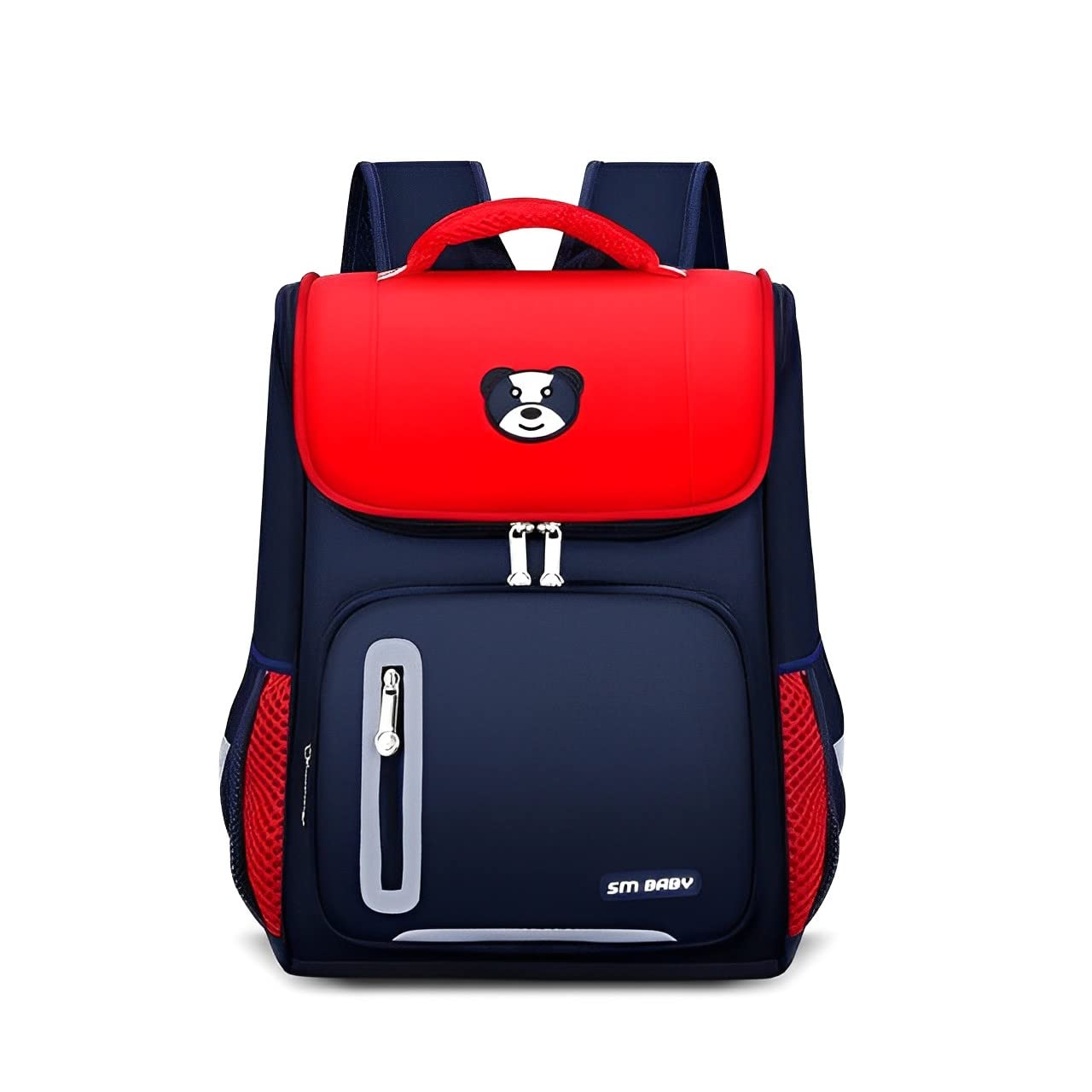 tlismi Trendy Cute Cartoon Print Solid Colored School Bag Outdoor Flap Closure Multi-Compartment Large Capacity Bookbag Waterproof Lightweight Casual Backpack for Elementary Students, Boys, Girls-picture-2