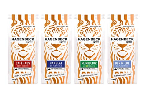 Hagenbeck - Kaffee - Probierpaket Filterkaffee- Kaffeebohnen gemahlen - 250g - Cafehaus - Hanseat - Der Milde - Bio Reinkultur Cover