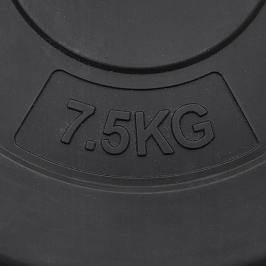 2 discos de peso de 10 kg, 26,5 mm, orificio para barra de pesas, entrenamiento de fuerza, fitness, color negro