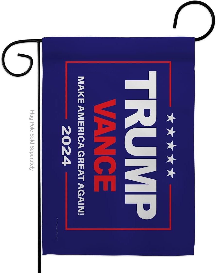 Trump Vance 2024 Flag Garden Sign Wall Decor Home Yard Room Poster Election 2024 Rally Shooting President 47 MAGA Yard Sign Outdoor Patriotic Decoration Republican Gift Made In USA