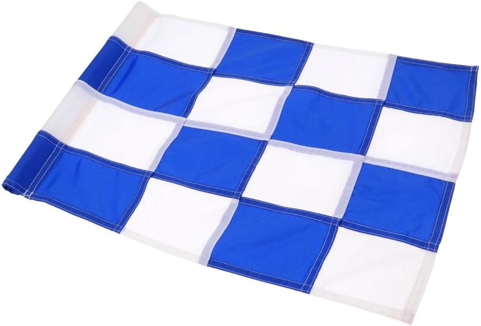 Improve Your Putting Skills with Premium Golf Green Flag- Nylon Material, Easy to Mount, for Golf Putting Green Marker - 20.08 x 13.78 inch - Choose Your Color - Replacement - Blue + White, 51 x 35cm