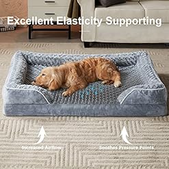 Alternative view of WNPETHOME Dog Beds for Large Dogs, Washable Dog Bed, Bolster Dog Sofa Bed with Waterproof Lining & Non-Skid Bottom, Orthopedic Egg Foam Dog Couch for Pet Sleeping, Pet Bed for Large Dogs
