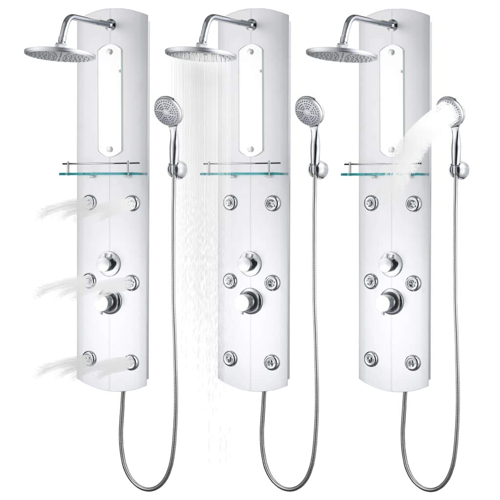 vidaXL Panel Ducha Acero Inoxidable y Plástico 25x43x120 cm Plateado Baño Aseo