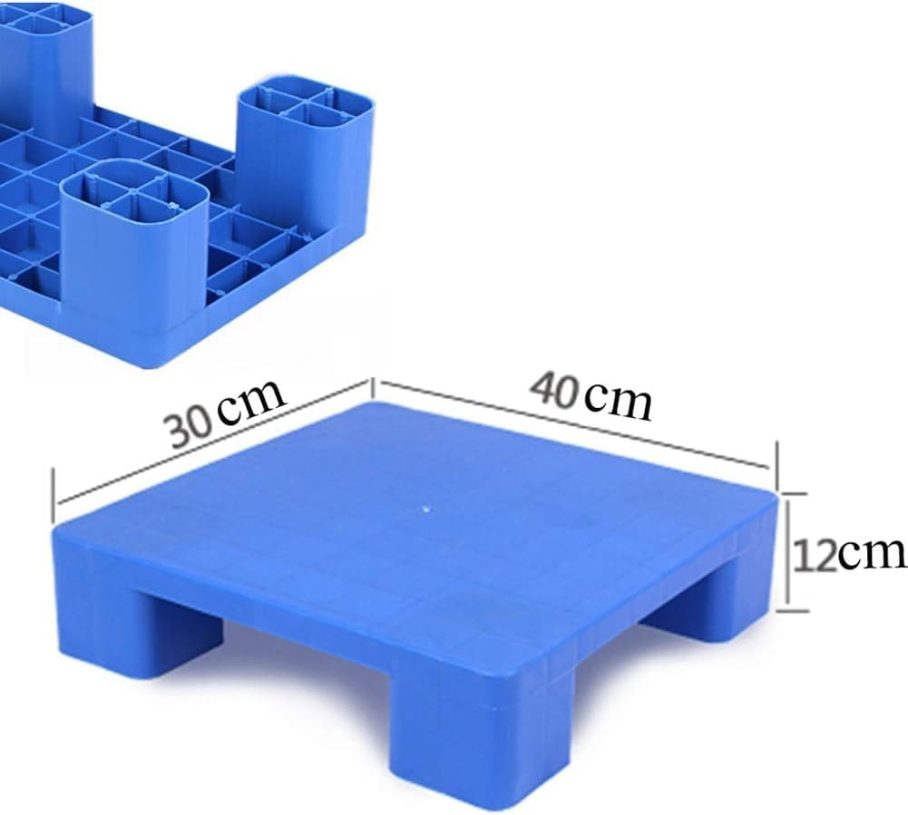 LNNW Stackable Plastic Pallets, Warehouse Moisture Barrier, Supermarket Waterproof Storage Goods Racks Floor Pallets for Garage Supermarket Basement(Blue-a,30x40x12cm)