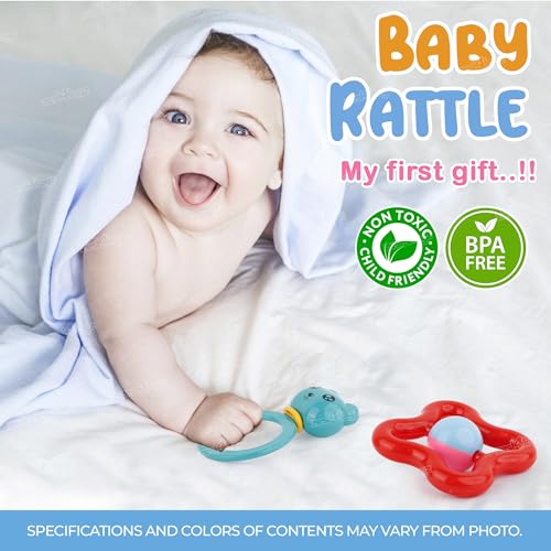 Image of Zest 4 Toyz Baby Rattle Toy, 6-12 Months Rattles and Teether for Babies Lovely Attractive Non Toxic Rattles for Kids (Pack of 3)