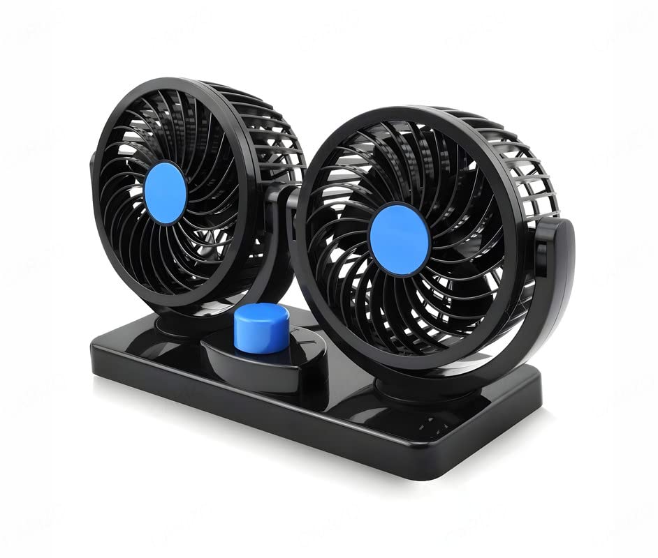 CARIZO Car Cooling Fan 12V Electric Plug and Play 360° Rotatable Dual head with 2 Speed Powerful Automotive Vehicle Fan Compatible with Tata Indica Ev2-image-36